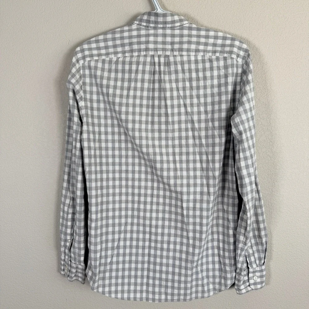J Crew Slim Fit Secret Wash Stretch Shirt Button Down Mens S Gray‎ Gingham